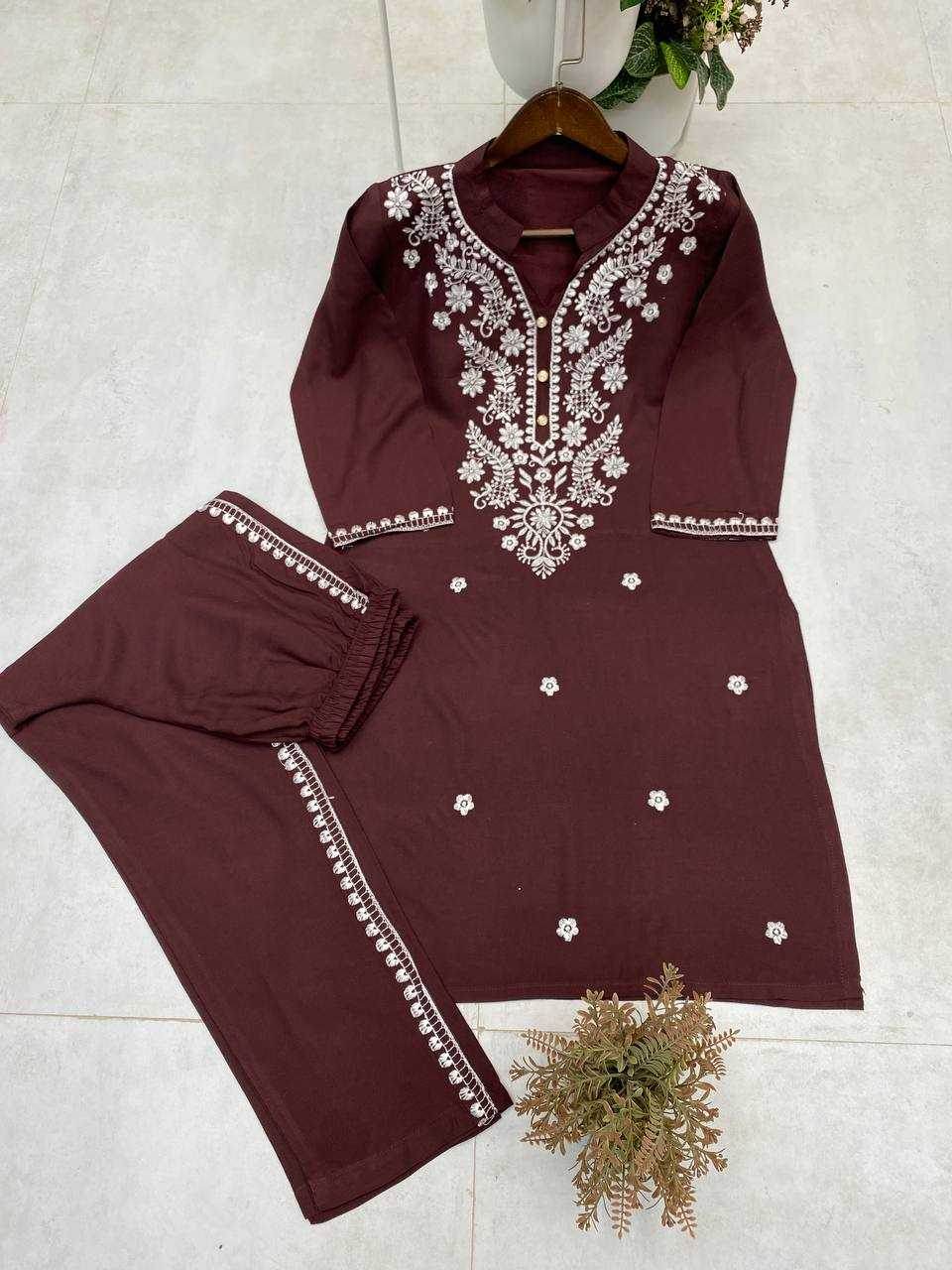 Reyon Cotton Embroidered Kurti - MYLUXURY LANE ENTERPRISE